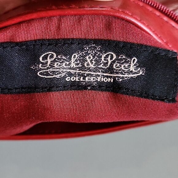Peck&Peck Red Leather Shoulder Bag - Picture 7 of 11